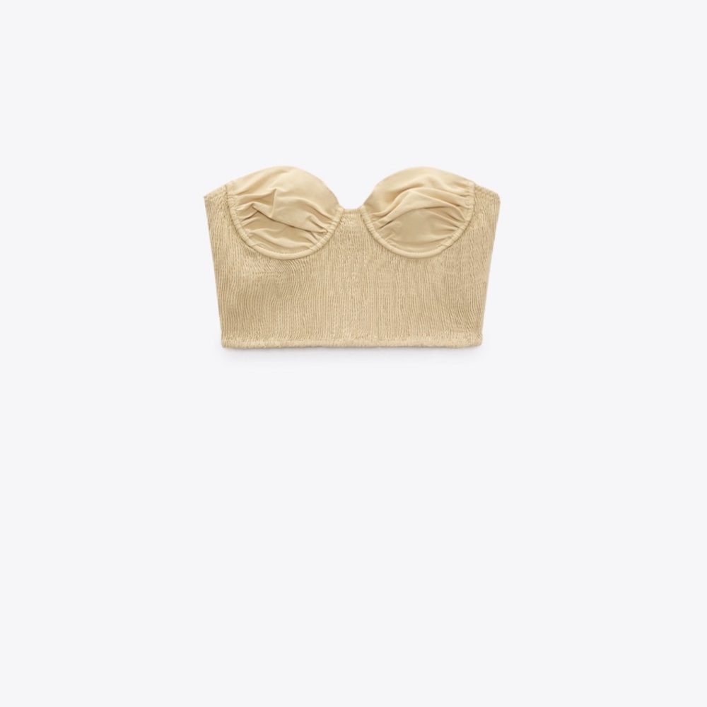 NWT Zara Linen Blend Crop Top - Picture 11 of 13